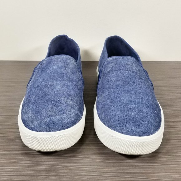 Vince Blair-12 Embossed Suede Slip-on Sneakers, Indigo, Womens Size 9 M / 39 - Picture 2 of 9